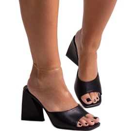 Sorte Mirella højhælede flip-flops