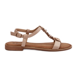 Flade sandaler til kvinder med beige dekorationer Muridia