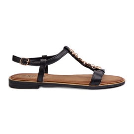 Kvinders flade sandaler med dekorationer Sort Muridia