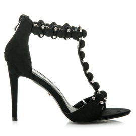 Ideal Shoes Elegante højhælede sandaler sort