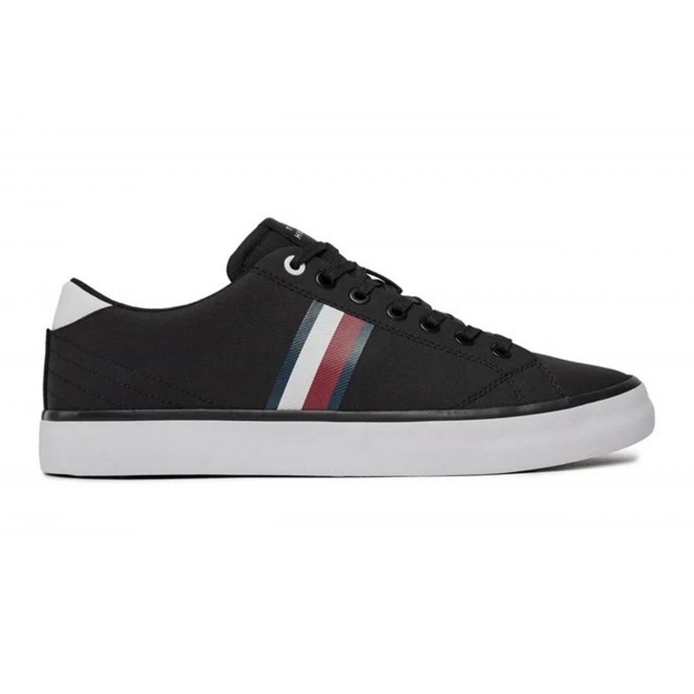 Tommy Hilfiger Hi Vulc Low Stripes Mesh M FM0FM04946BDS sko sort