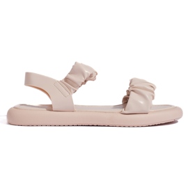 Beige komfortable slip-on sandaler til kvinder