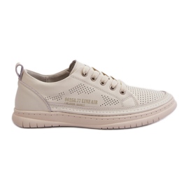 Dame læder sneakers Beige Cloesa sort