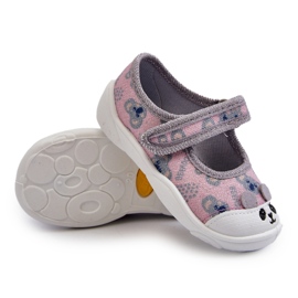 Befado Ballerina Hjemmesko med Bamse 209P038 Grå-Pink