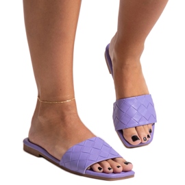 Lilla flip-flops med quiltet Hakimi indersål violet