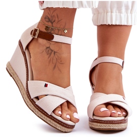 Damesandaler lys beige
