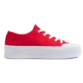 Røde platform sneakers