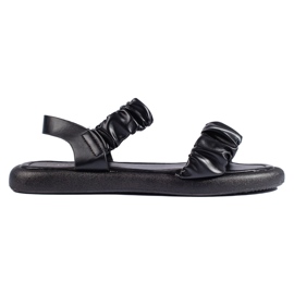 Sorte komfortable slip-on sandaler til kvinder