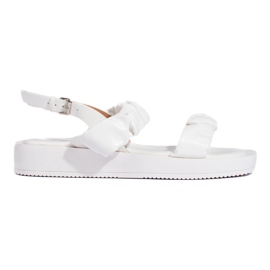 Hvide platform slip-on sandaler