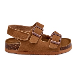Børnesandaler på korkplatform, fastgjort med velcro, Camel Rorria brun