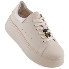 Platformsko i læder med en bamse Vinceza W JAN276A, beige