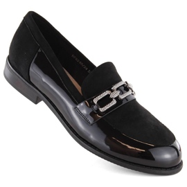 Filippo W PAW544 sorte sko med cubic zirconia