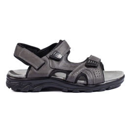 Grå sandaler til mænd med velcro