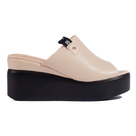 Beige kile hjemmesko