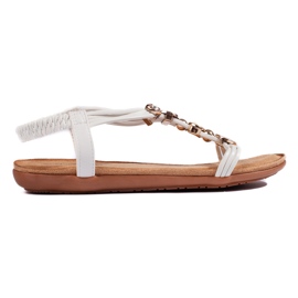 Hvide flade lette damesandaler