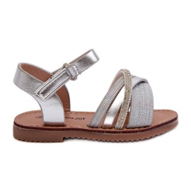 Skinnende børns sølv velcro sandaler Delphina