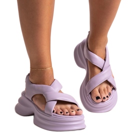 Lilla lædersandaler GOE NN2N4103 violet
