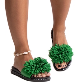 Grønne flip-flops med blomster fra Levina