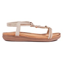 Beige slip-on sandaler til kvinder