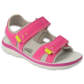 Befado børnesandaler, læderindsats med velcro 066Y100, pink lyserød