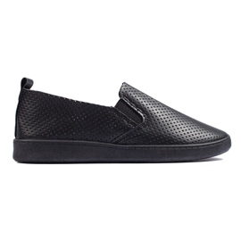 Dame gennembrudt, lys, sort slip-on