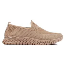Brune damesneakers i tekstil