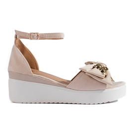 Seastar Beige kilesandaler til kvinder med sløjfe