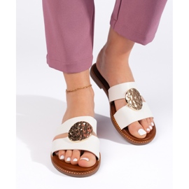 Hvide flade flip-flops til kvinder