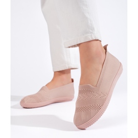 Kvinders pink stof slip-on lyserød