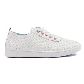 Klassiske gennembrudte hvide sneakers til kvinder
