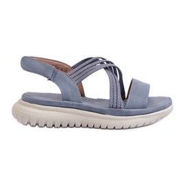 Komfortable velcro-sandaler til kvinder Blå Eladora