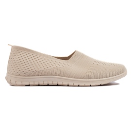 Beige sports slip-on sko