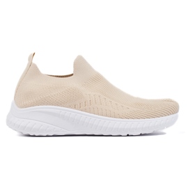 Beige slip-on sportssko til kvinder
