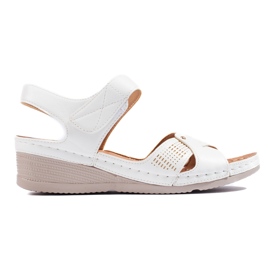 Kvinders hvide velcro-sandaler