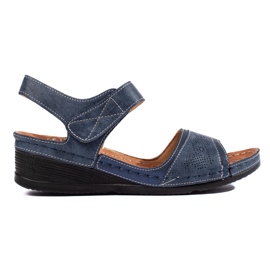 Blå damesandaler med velcro