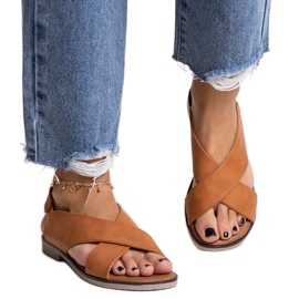 Duenna karamel flade sandaler brun