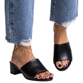 Sorte lavhælede Asala flip-flops