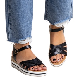 Hikma sorte sandaler med lav kile
