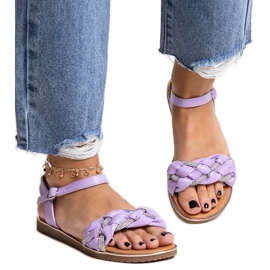 Lilla sandaler dekoreret med Giada zirkoner violet