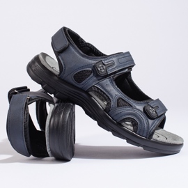 Herre marineblå sportssandaler med velcro