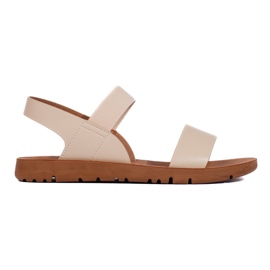 Flade beige sandaler til kvinder