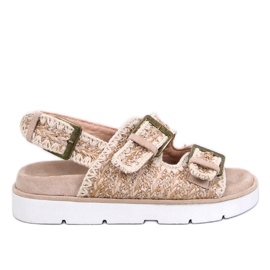 Badey Khaki platform sandaler beige