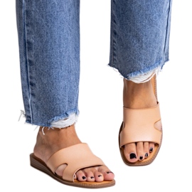 Beige øko læder flip-flops fra Kajetana