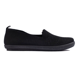 Kvinders sort stof slip-on