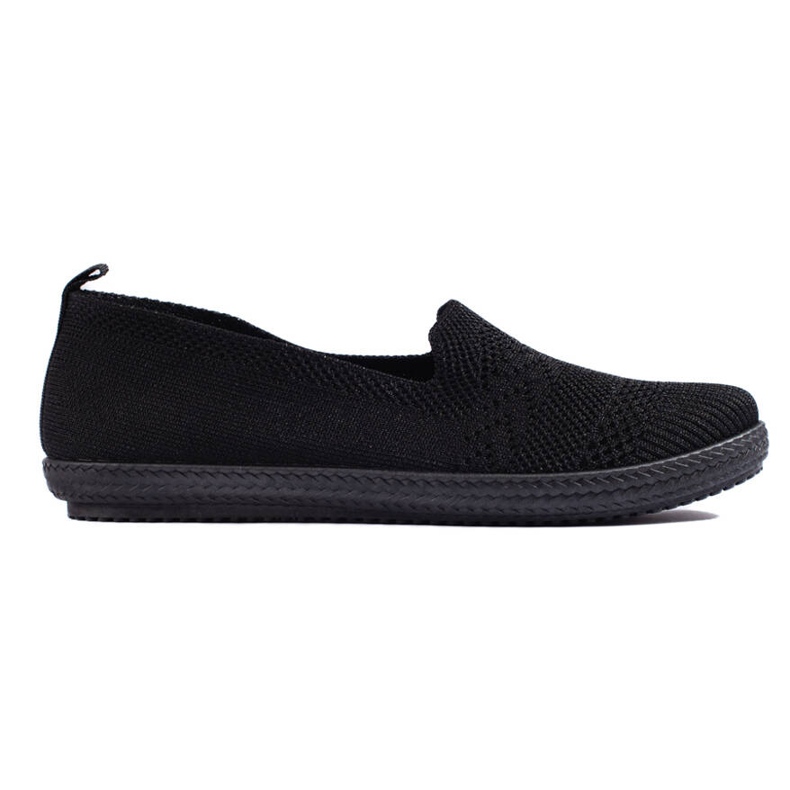 Kvinders sort stof slip-on