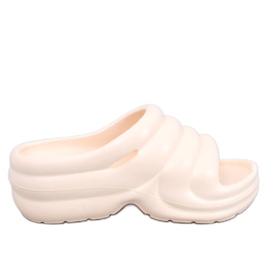 Brassie Beige skum flip-flops på platformen - lys beige