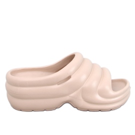Brassie DK.BEIGE skum flip-flops på platformen - mørk beige