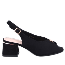 Floris Black højhælede sandaler sort