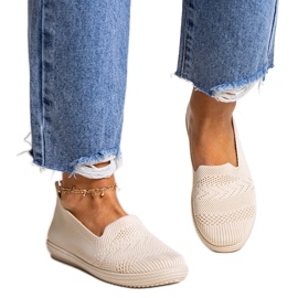 Slip-on sneakers i Shadhi beige stof