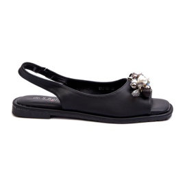 Damesandaler med dekorationer S.Barski KV27-004 Sort